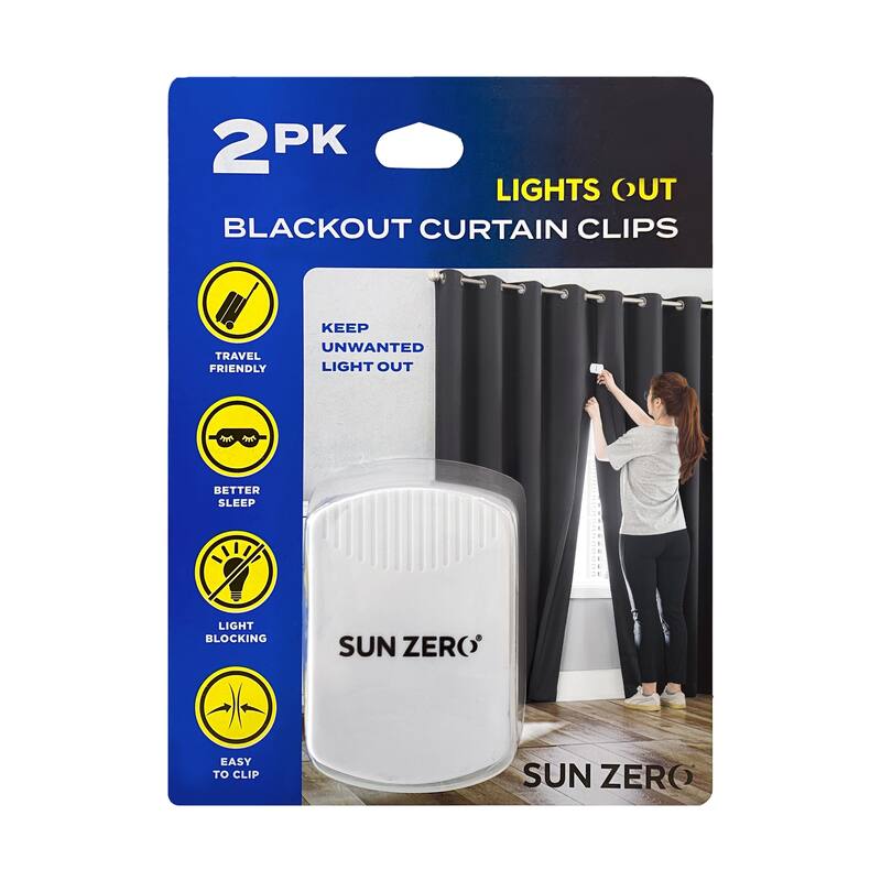 Sun Zero 2-pack Lights Out Blackout Curtain Clips (Set of 2) - S