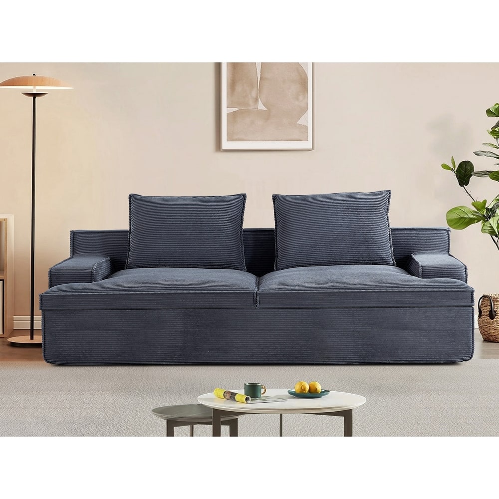 4 Seater Ergonomic Compressed Sofa Oversized Corduroy Couch