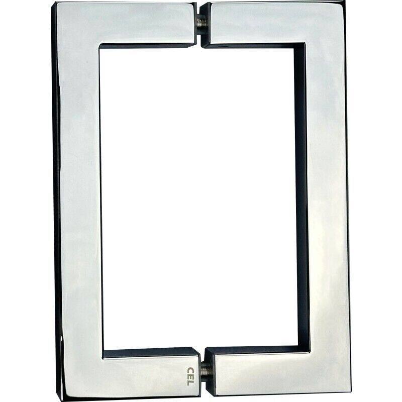 CEL 8"x 8" Square Tubing Back-to-Back Pull Handle for shower door