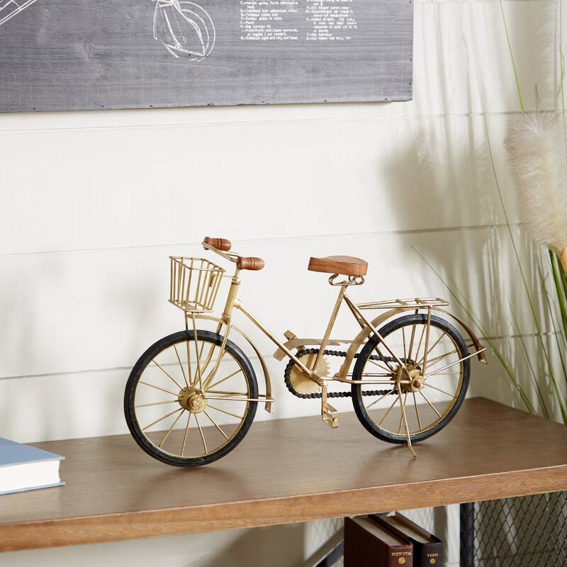 Gold Iron Vintage Sculpture Transportation 11 x 19 x 3