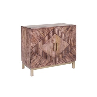 Casartis Living Beliz Mango Wood and Iron Handmade Geometric Sideboard (28-inch)