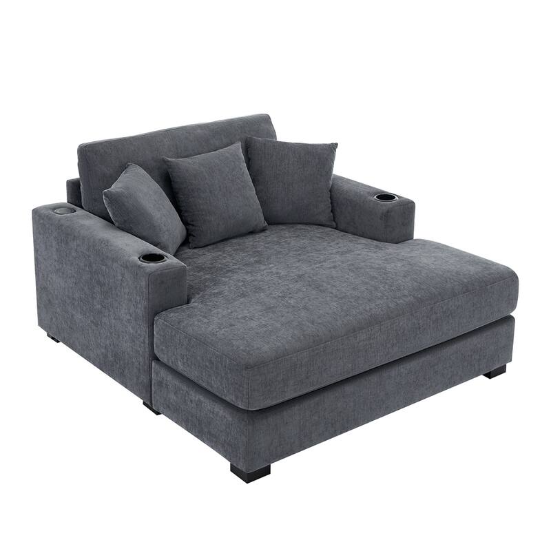 55" Oversized Lounger Modern Style Sofa with Pillows