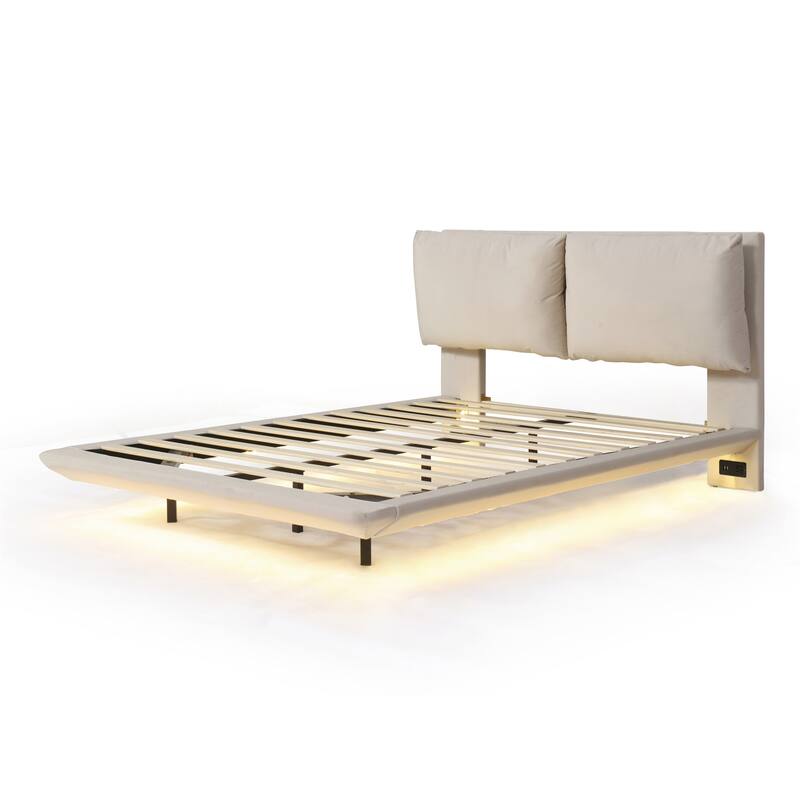 Queen Size Upholstered Platform Bed