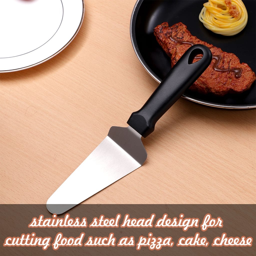 Pie Server Cake Pizza Grill Spatula Baking Cutter Wedding Party Serving Black - 1pcs