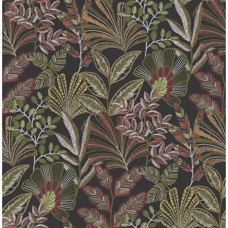 Graham & Brown Vendura Weave Black & Damson Wallpaper