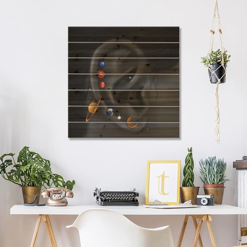 Celestial Piercings II Print On Wood by Stephanie Sanchez - Multi-Color