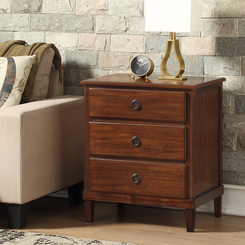 Canfield Brown 3-drawer Nightstand by Greyson Living