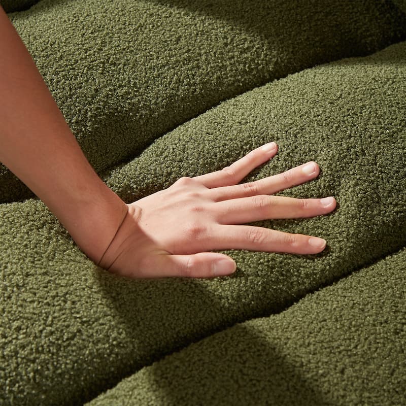 Green 39.7" Teddy Fabric Lounge Chair