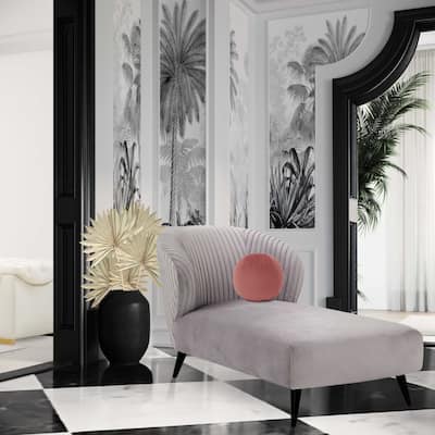 Maliah Pleated Velvet Upholstered Chaise