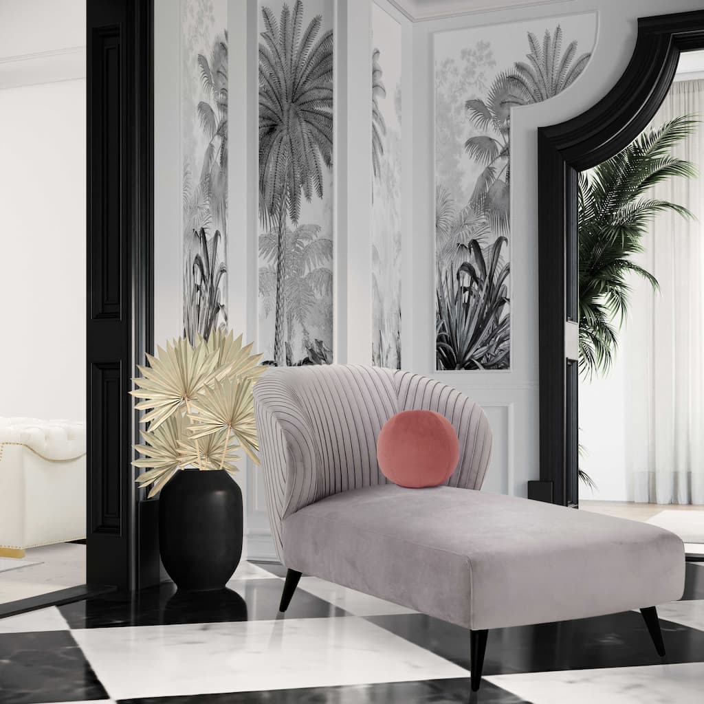 Maliah Pleated Velvet Upholstered Chaise