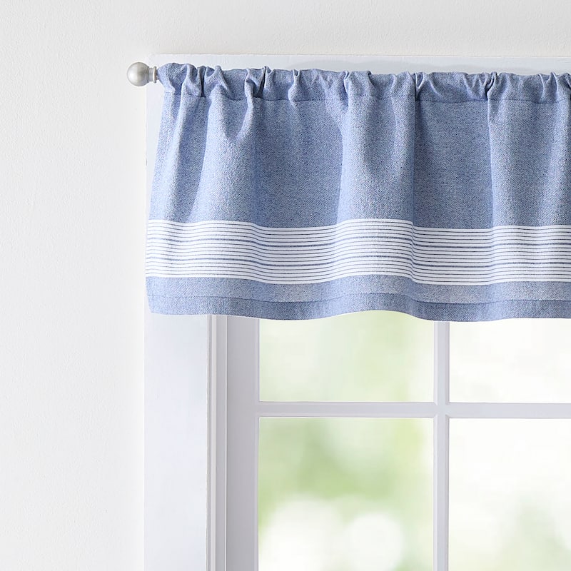 Curtainworks Denim Yarn Dye Valance or Tier Pair Curtain Collection