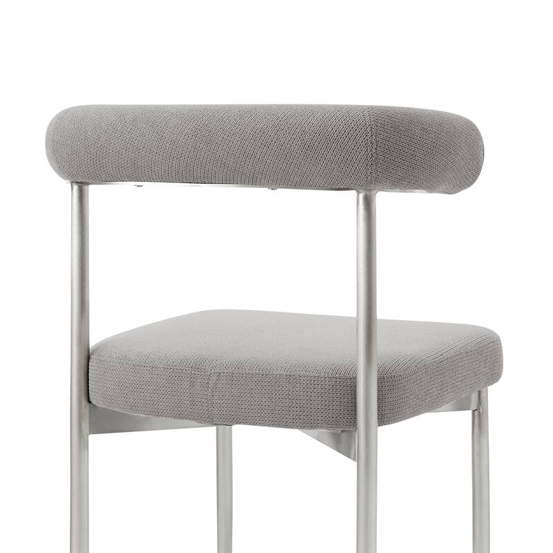 Shannon Upholstered Curved Back Barrel Kitchen Dining Chairs - Set of 2