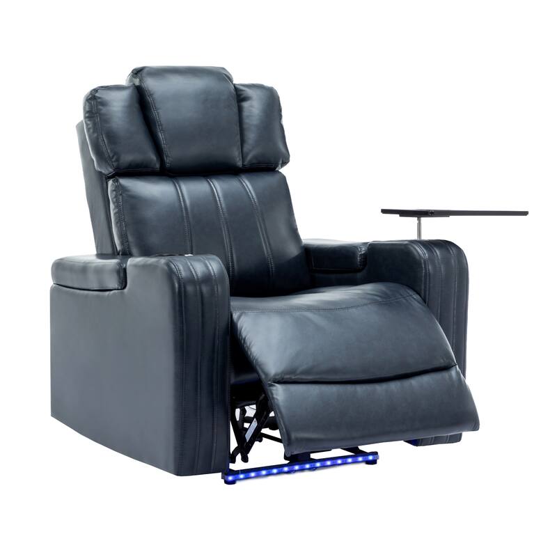 Power Recliner Individual Seat Home Theater Recliner with Cooling Cup Holder, Bluetooth Speaker, LED Lights, USB Ports