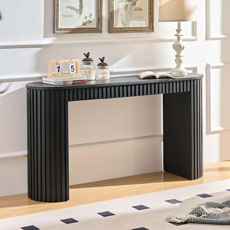 GDF Studio - Harlar Modern Wood Console Table with Drawer - Black
