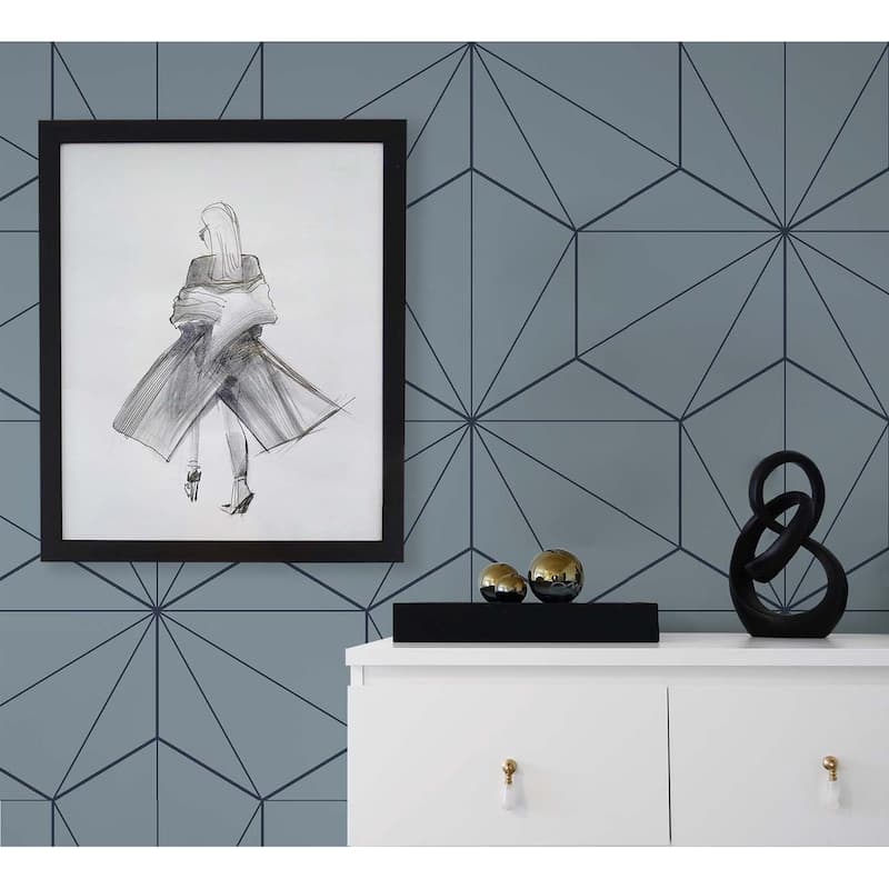 Seabrook Designs Hedron Geometric Non-Woven Unpasted Wallpaper