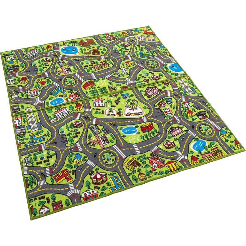2 Pack Playmat City Life Carpet Playmat for Kids,55.1" x 31.5" - 2' x 3' Oval