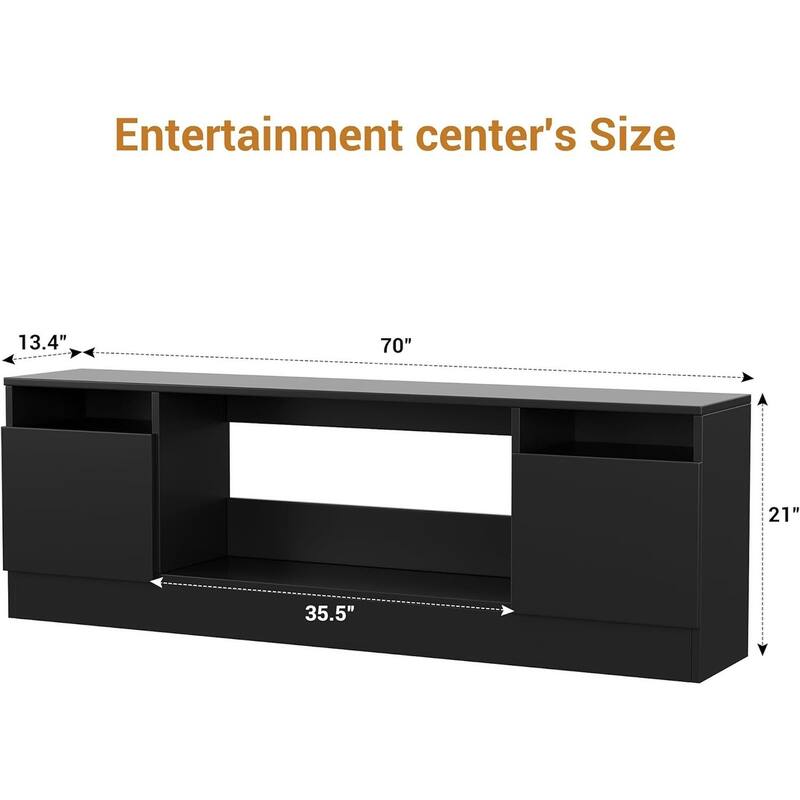 70" TV Stand, with Storage Cabinet, up to 75"