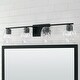 preview thumbnail 7 of 10, Lucas 4-light Bath/ Vanity Fixture w/ Wavy Embossed Glass