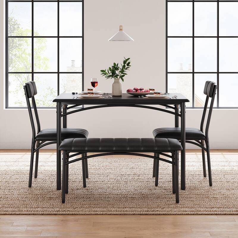 Dining Table Set for 4 - Black