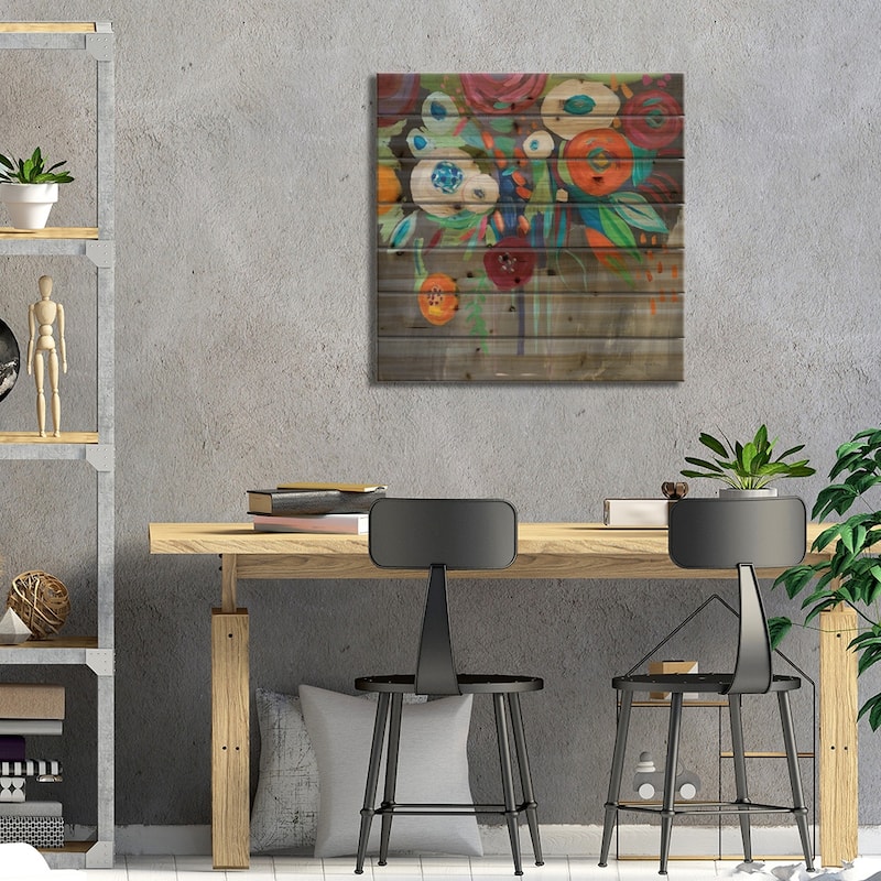 Midnight Magic Print On Wood by Farida Zaman - Multi-Color