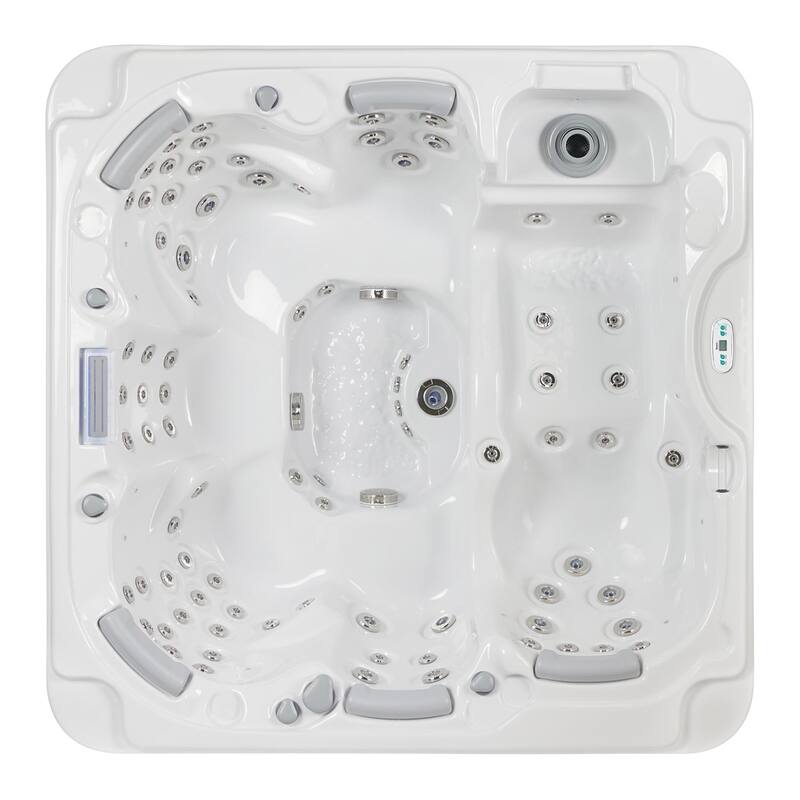 Buenospa Dallas 6 - Person 82 - Jet Hot Tub, Ice White with Ozone and LED Lights