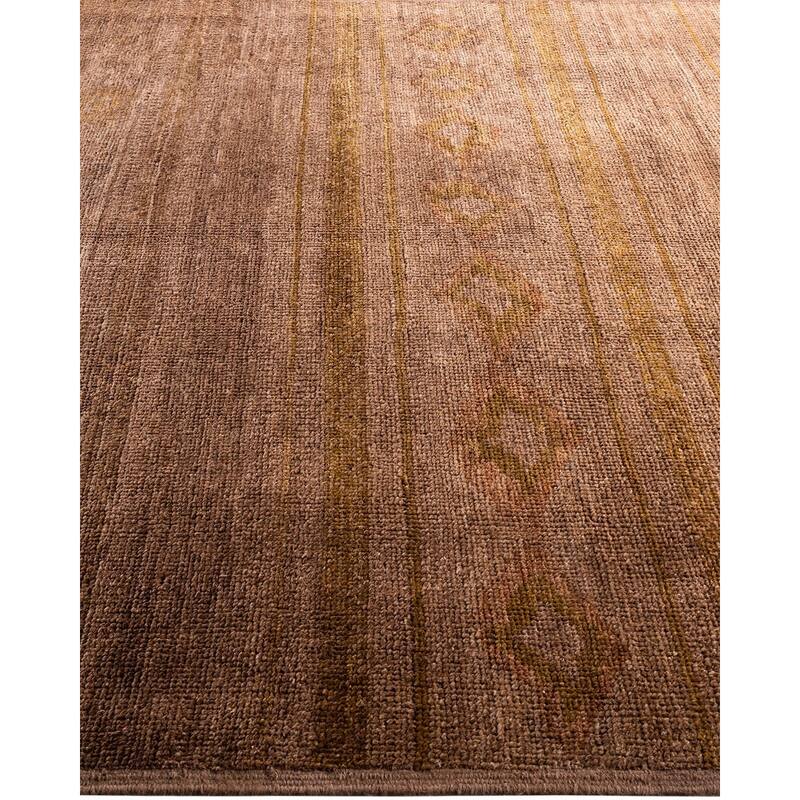 Modern One-of-a-Kind Handmade Area Rug - Beige, 6' 0" x 8' 10" - 6' 0" x 8' 10"