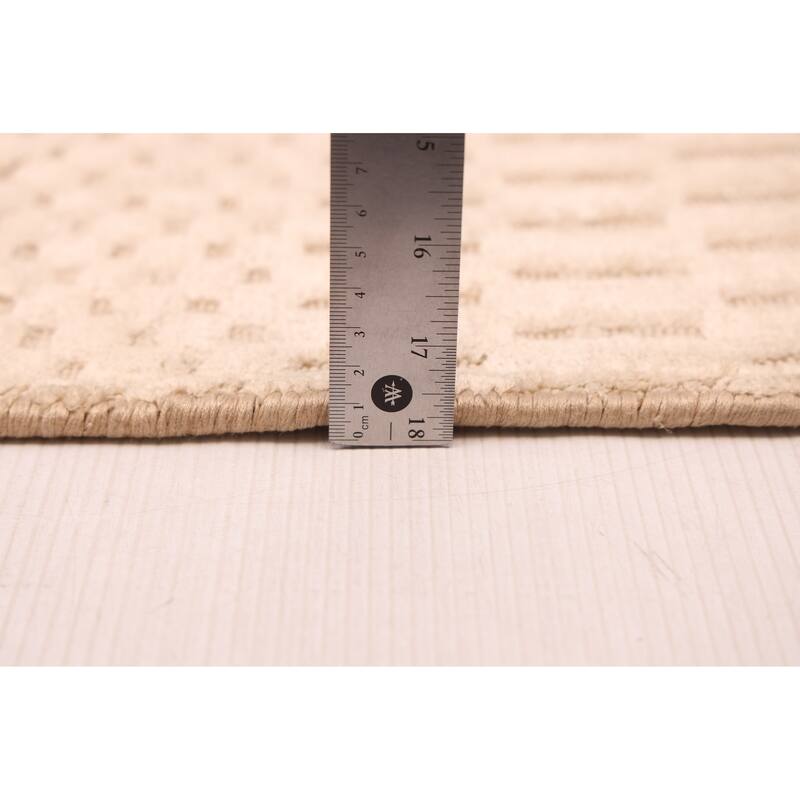 ECARPETGALLERY Hand Loomed Loreto Cream Viscose Rug - 5'5 x 8'0