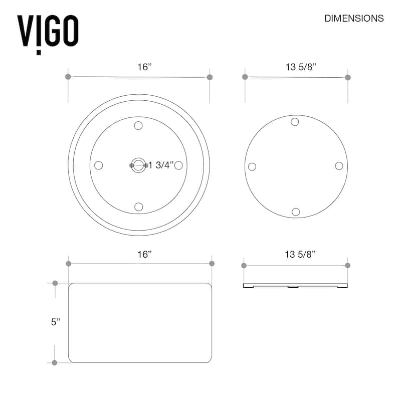VIGO Anvil 16"L x 16"W MatteStone Vessel Sink and Ashford 11"H Faucet Set