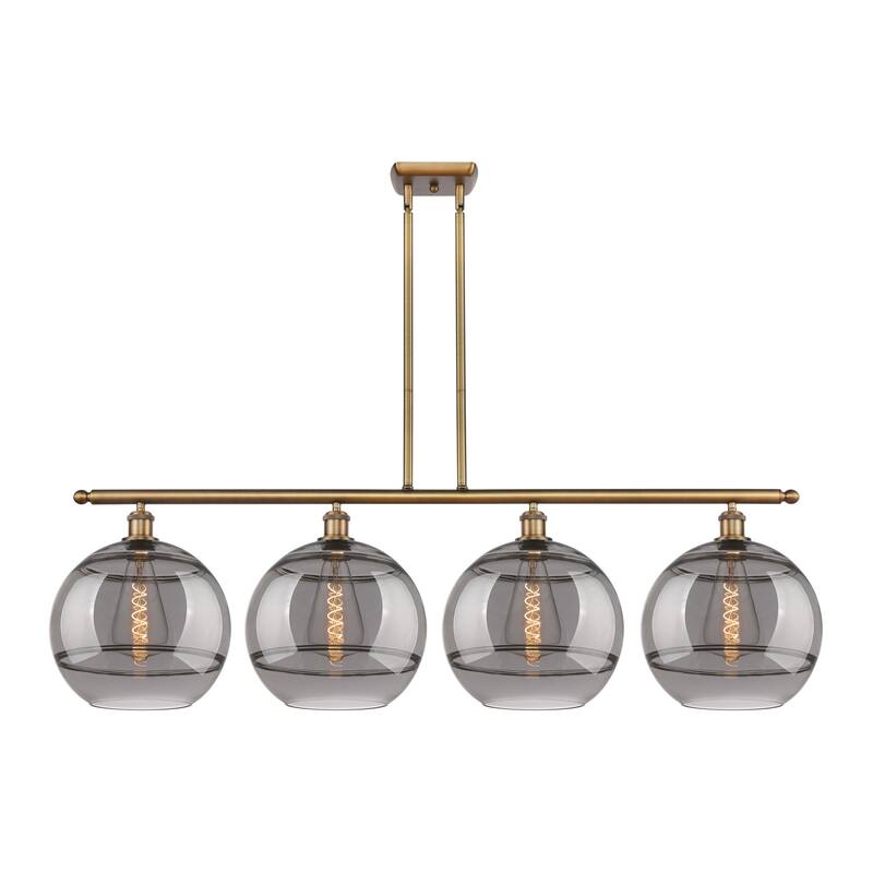 Innovations Lighting 516-4I-14-50 Rochester Linear Rochester 4 Light - Brushed Brass / Smoked