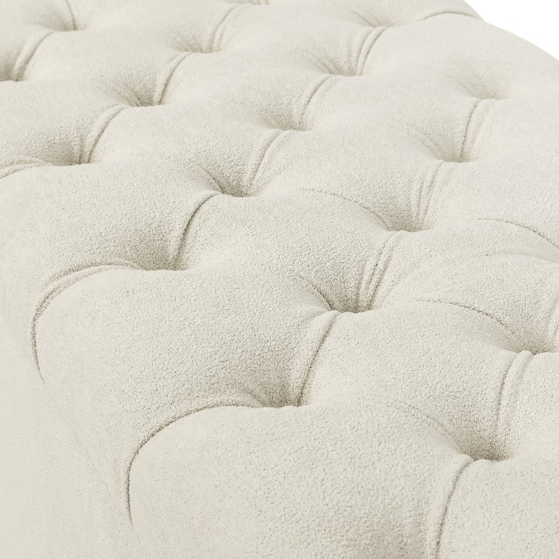 Adeco Rectangle Storage Ottoman Bench for Living Room, Bedroom