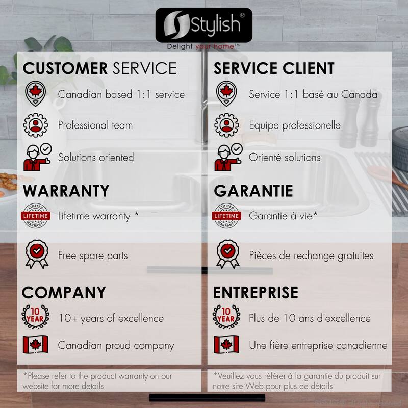 STYLISH 32.25 inch Low Divider Double Bowl Undermount and Drop-in Kitchen Sink - 32.25" x 18.9" x 9"