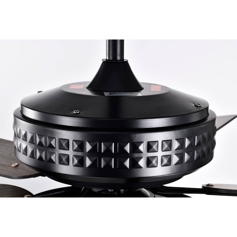 Kantaa 52 Inch Matte Black Industrial Ceiling Fan with Remote - N/A