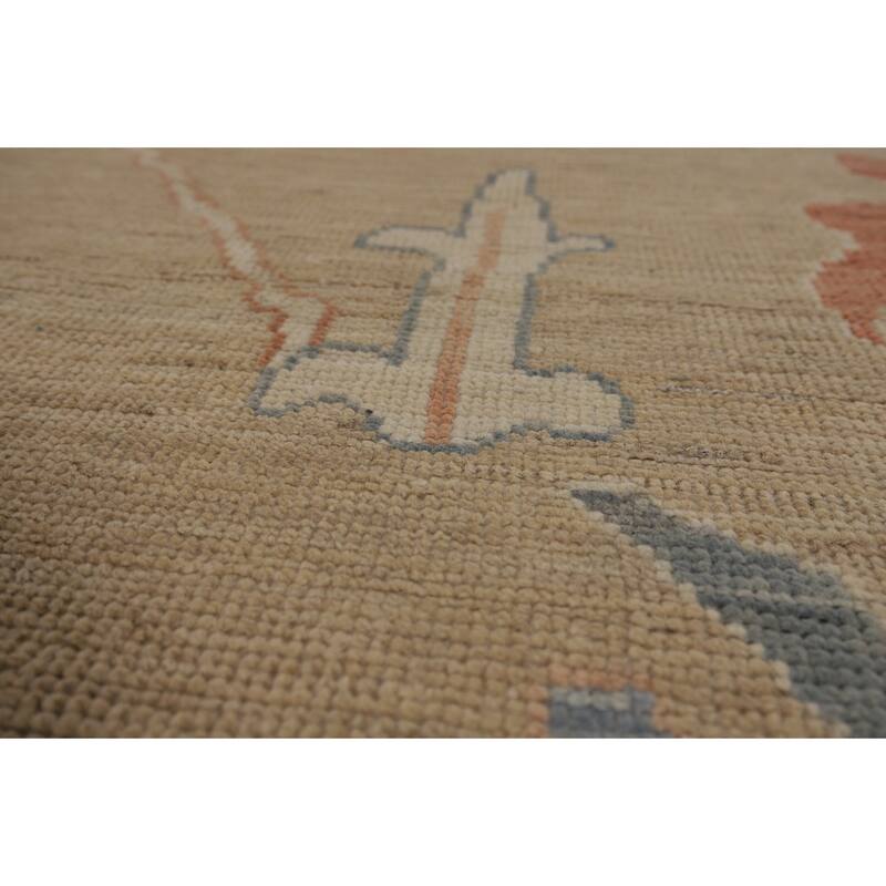 Orange Oushak Turkish Area Rug Handmade Vegetable Dyewool Carpet - 9'4"x 12'0"