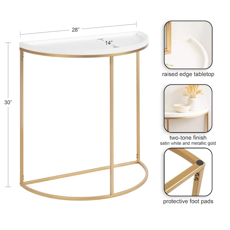 Kate and Laurel Dorrah Half-Circle Console Table