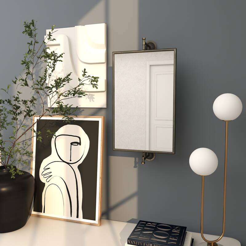 Metal Handmade Dimensional Wall Mirror - Black or Gold - Roche River Decor