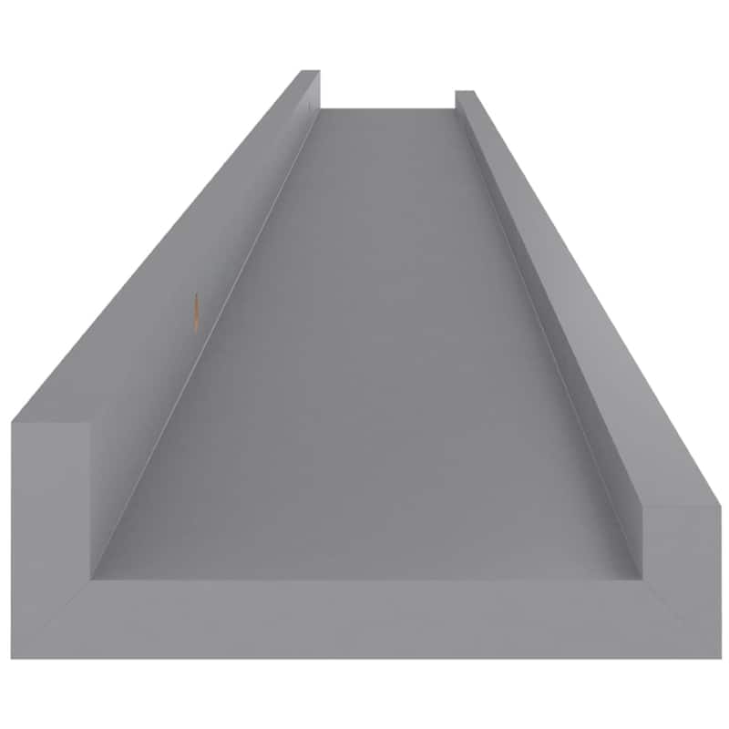 Yuli Modern Wall Shelf Set of 4, Raised Ledge Design, Gray MDF 39 Inch