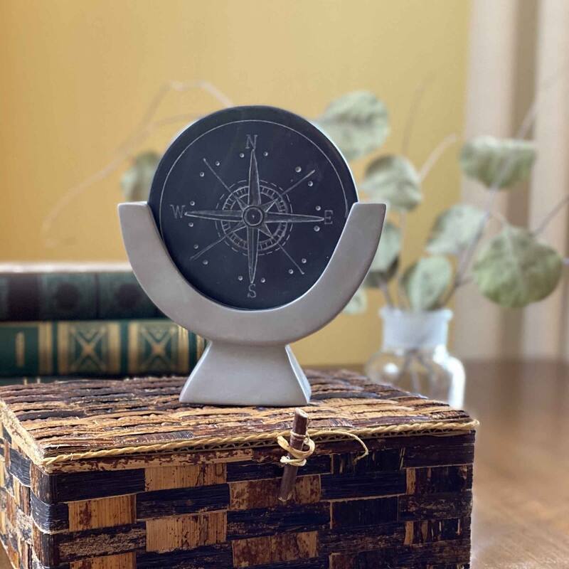 Compass Soapstone Sculpture