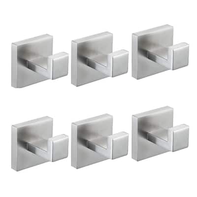 Towel Hooks for Bathrooms,SUS 304 Stainless Steel Coat Hook,Heavy Duty Towels Holder Hooks,6- Pack