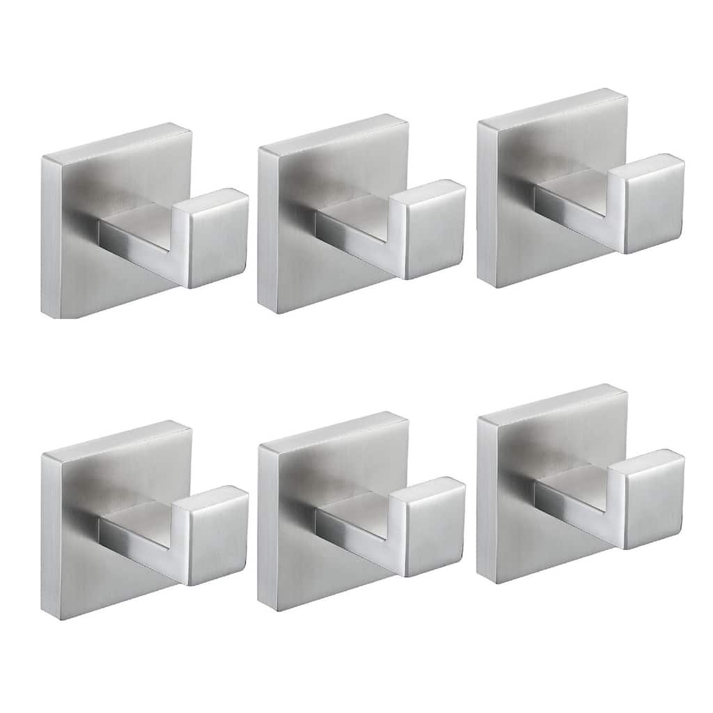 Towel Hooks for Bathrooms,SUS 304 Stainless Steel Coat Hook,Heavy Duty Towels Holder Hooks,6- Pack