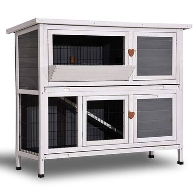 Lovupet Rabbit Hutch Cage with Pull Out Tray, Solid Wood 0323