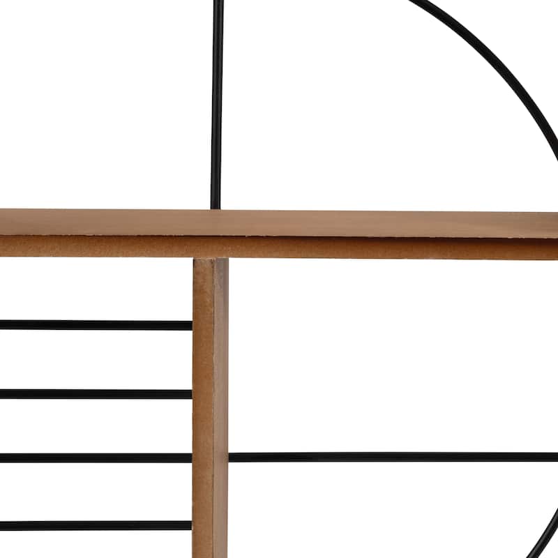 Sagebrook Home Neutral Metal/wood Natural 24" Modern Circles Wall Shelf - 24" x 4" x 19"