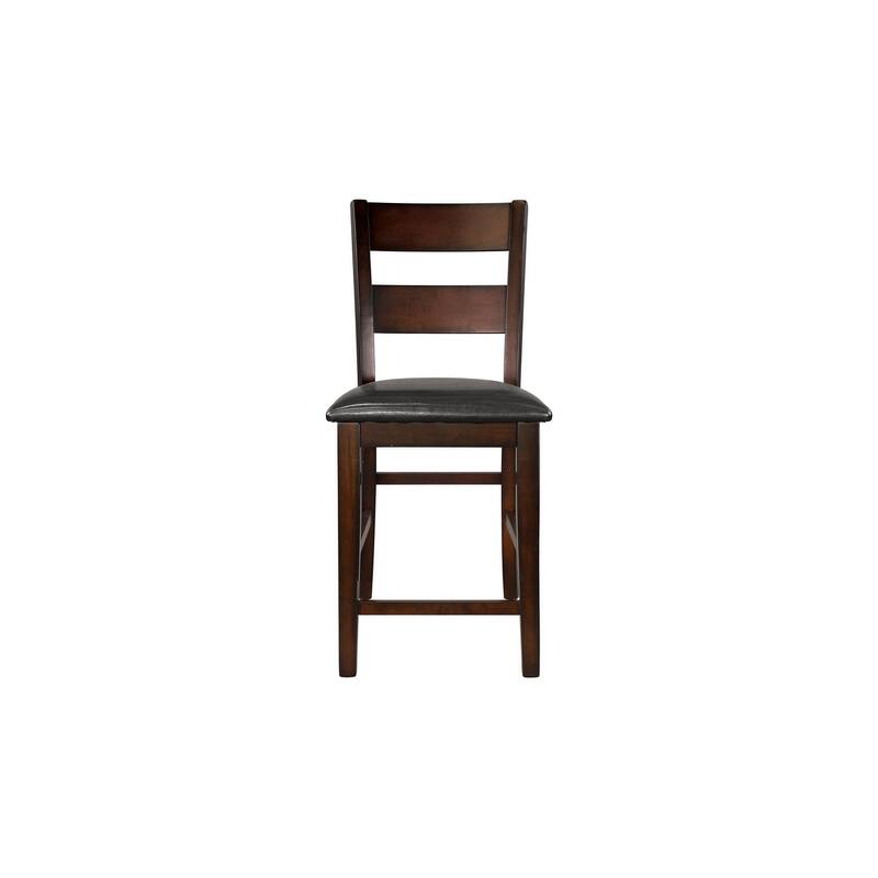 Dewitt Dark Brown Faux Leather Counter Height Set