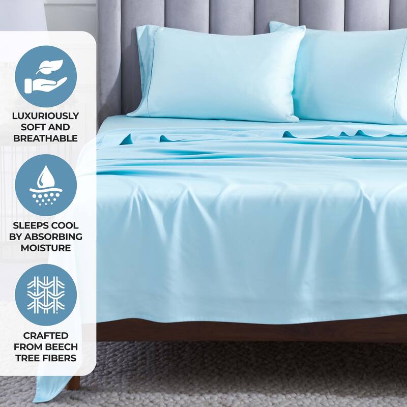 Superior Modal From Beechwood 400 Thread Count Deep Pocket Bed Sheet Set