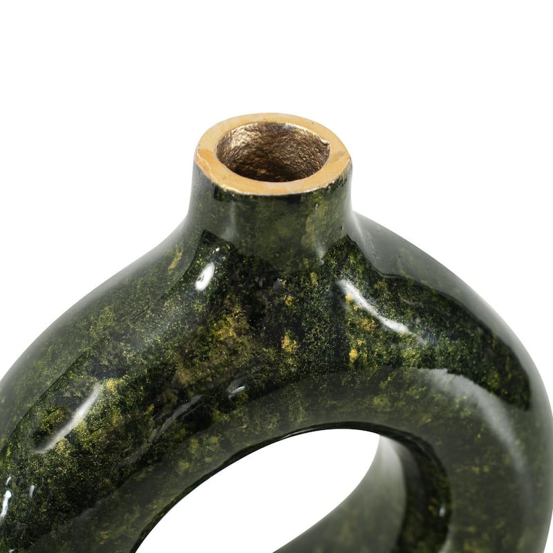 Renaldi Emerald Gold Round Vase- Medium