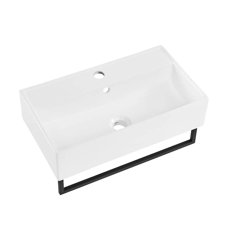 Claire 22" Wall-Mount Bathroom Sink with Towel Bar