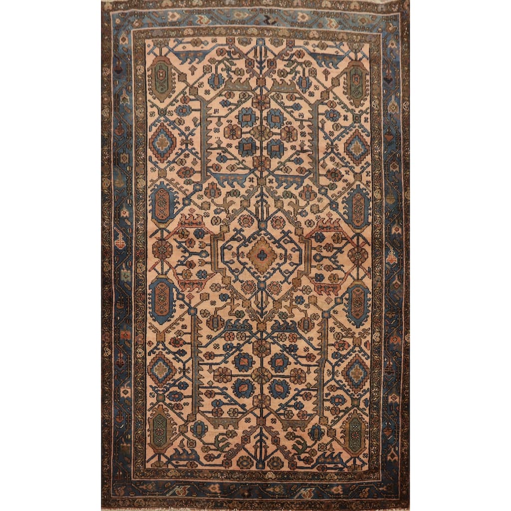 Hand Knotted Oriental 100% Wool Carpet Traditional Floral Peach Lilian Area Rug - 6' 6'' X 4' 5''