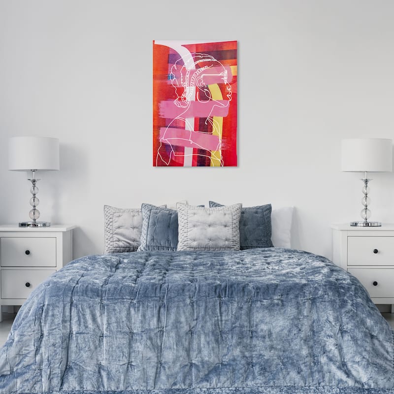 Wynwood Studio People and Portraits In Saturation Red and Modern & Contemporary Wall Art Canvas Print - 36 x 24