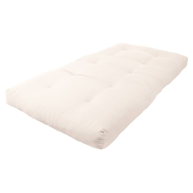 6-inch Thick Twill Futon Mattress (Twin, Full, or Queen) - Twin - Natural