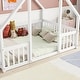 preview thumbnail 18 of 34, Full Floor House Bed with Fence,Guardrails for Home