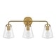preview thumbnail 2 of 3, Voss 3 Light Luxe Gold Bathroom Vanity